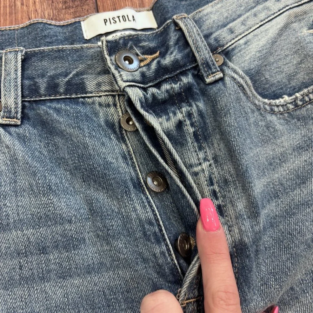 Pistola Charlie Star Embroidered Straight Leg Jean – Supernova Women's Size 29 - Picture 5 of 13